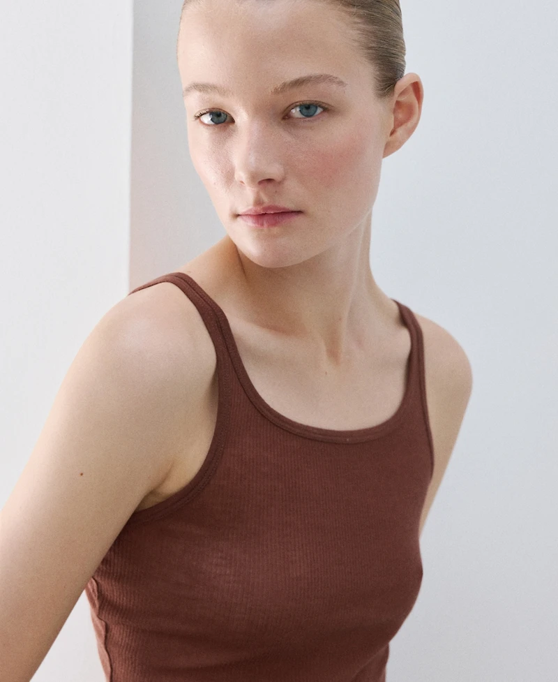 Mango Women's Seamless Lyocell Wool Top