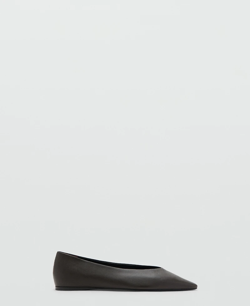 Mango Women's Flat Leather Pointed Toe Shoes