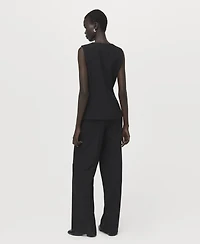 Mango Women's Pinstripe Suit-Style Jumpsuit