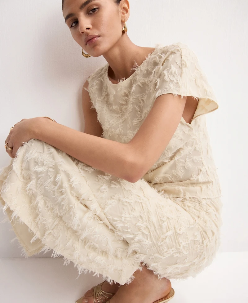 Mango Women's Asymmetrical Textured Top