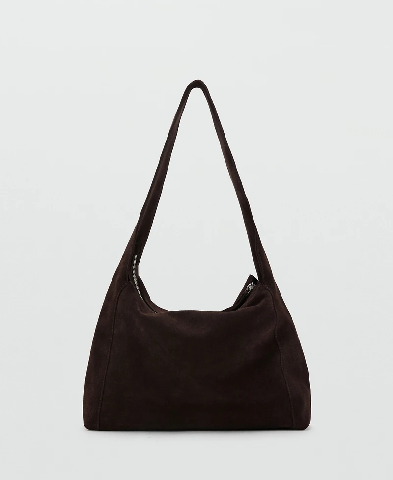 Mango Women's Suede Shopper Bag