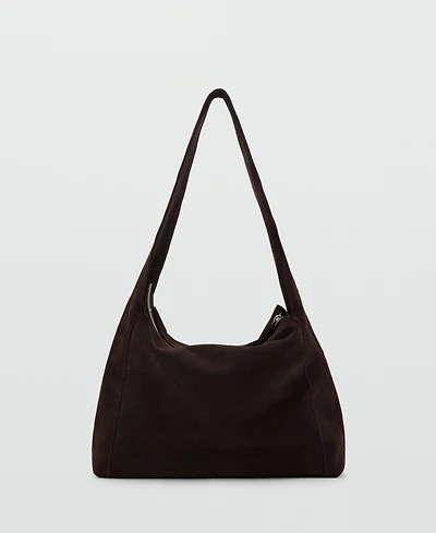 Mango Women's Suede Shopper Bag