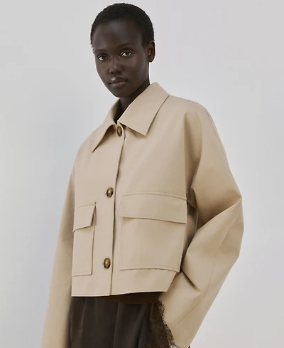 Mango Women's Pockets Cotton Jacket