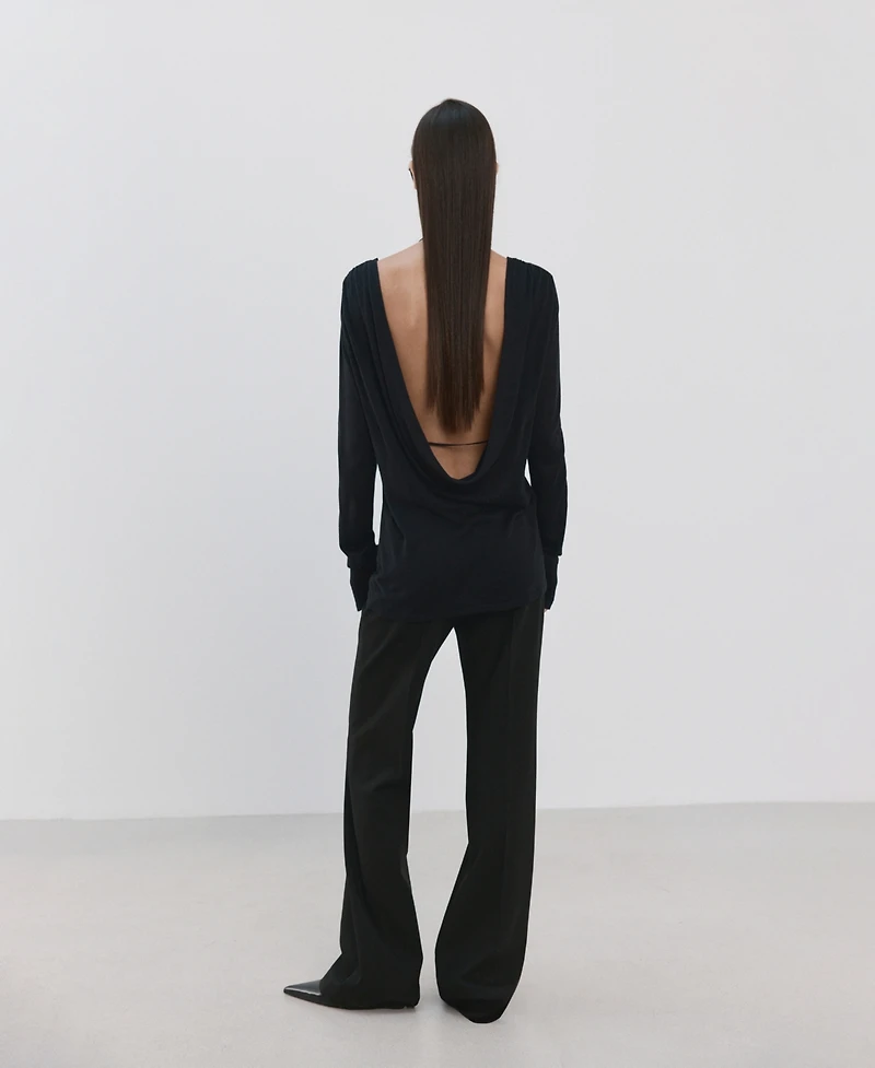 Mango Women's Draped Back Knit Sweater