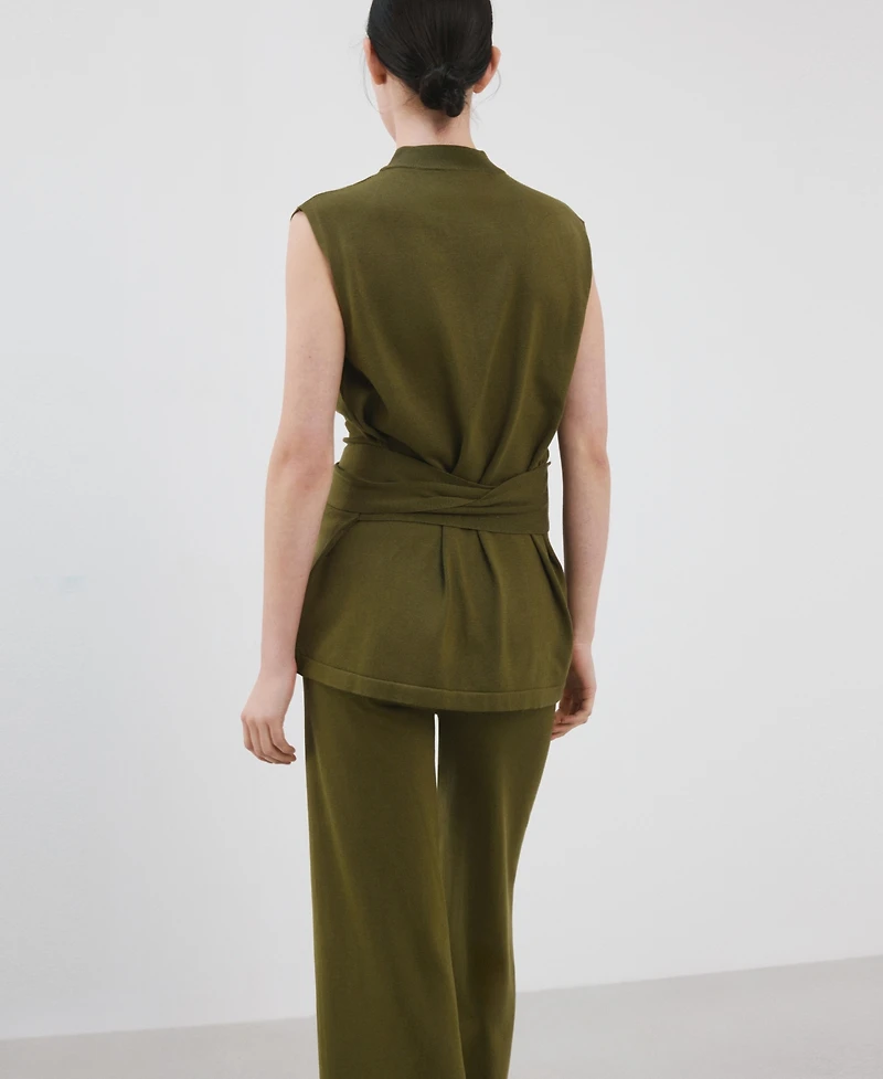Mango Women's Belt Knit Waistcoat