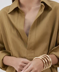 Mango Women's Collared Oversized Shirt