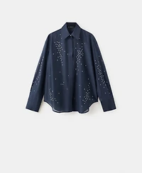 Mango Women's Rhinestones Lyocell Shirt