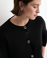 Mango Women's Jewel Button Knitted Cardigan