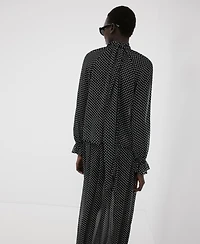 Mango Women's Polka-Dot High-Neck Blouse