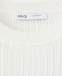 Mango Women's Ribbed Knit T-Shirt