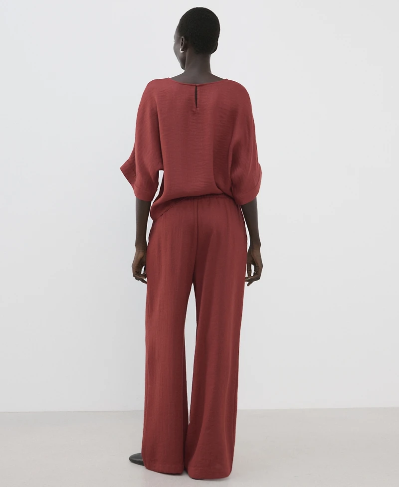 Mango Women's High-Waist Palazzo Pants