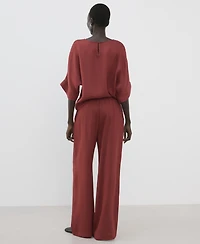 Mango Women's High-Waist Palazzo Pants