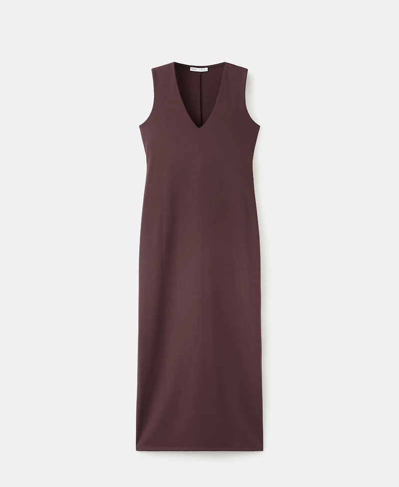 Mango Women's Fitted V-Neck Dress