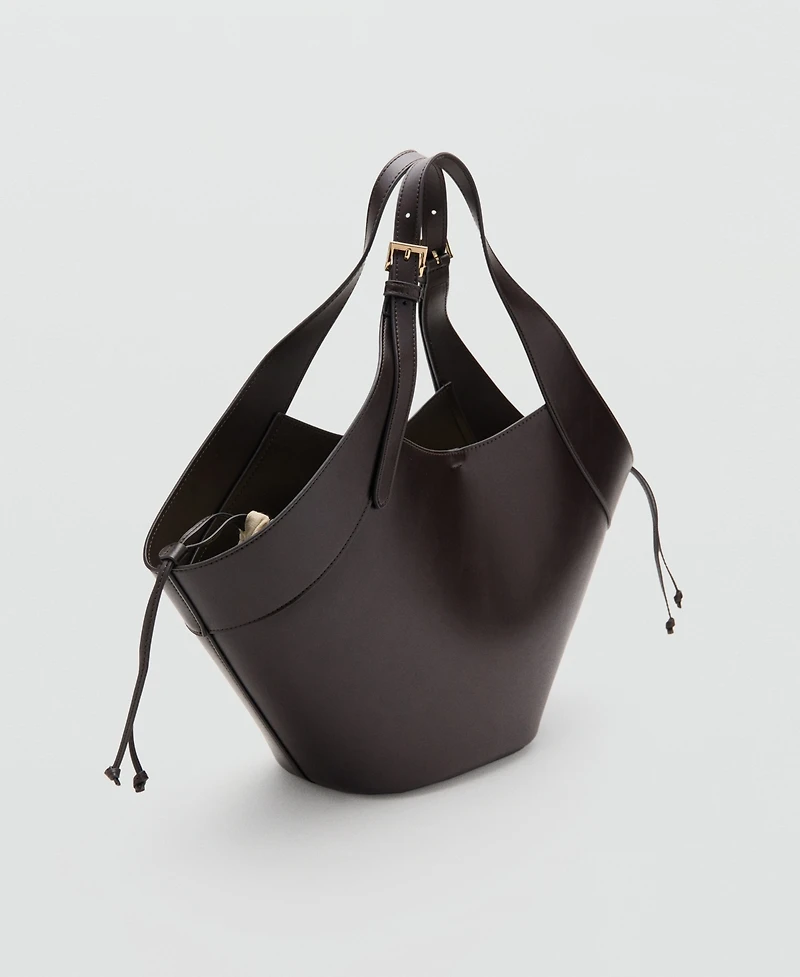 Mango Women's Buckles Large Double-Handle Handbag