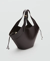 Mango Women's Buckles Large Double-Handle Handbag