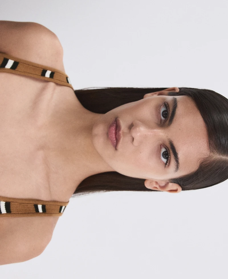 Mango Women's Striped Knit Top