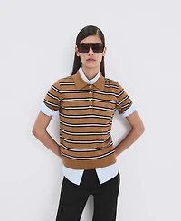 Mango Women's Striped Polo-Neck Sweater