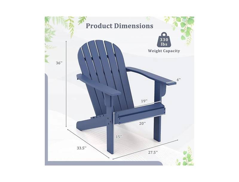 Slickblue Acacia Wood Adirondack Patio Chair with Slanted Seat