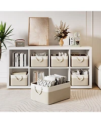 Sugift 4 Pack Collapsible and Stackable Plastic Storage Bins with Attached Lid