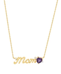 Macy's Amethyst (3/8 ct. t.w.) & Diamond Accent Pendant Necklace 14k Yellow Gold over Sterling Silver (Also Available Silver)