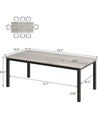 gaomon Industrial Modern Dining Table for 6-8, Large Rectangular Table, Metal Legs, Extendable, Family Room
