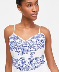 On 34th Women's Linen Blend Solid Cutwork Tank Midi Dress, Macy's Exclusive