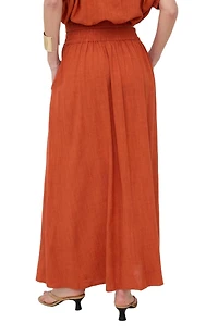 Raffya Women's Sesame Elasticated Waist Maxi Skirt
