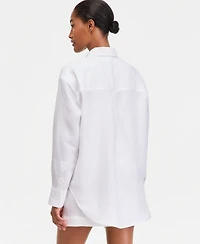 On 34th Women's Linen-Blend Relaxed Button-Down Shirt, Macy's Exclusive