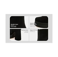 London Rag Women's Maltese Soft Microfiber Block Heel Boots