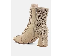 London Rag Women's Calla Rhinestone Embellished Ankle Boots