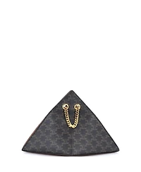 Pre-Owned Celine Pyramid Chain Shoulder Bag Triomphe Coated Canvas