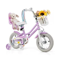 Hongge 12 Inch Girls Bike Kids Bicycle with Doll Seat and Streamers for Children 3-4 Years Old