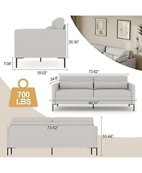 gaomon Loveseat Couches Set of 2 for Living Room, 80 in Modern Couch with Deep Seats, Comfortable Love Seat Sofa with Sturdy Frame