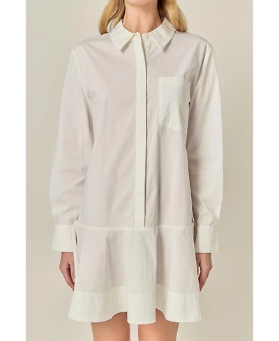 English Factory Women's Collared Flare Skirt Dress