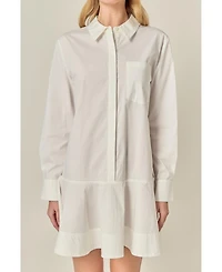 English Factory Women's Collared Flare Skirt Dress