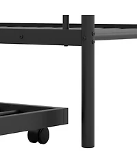 Sugift Twin Over Twin Metal Bunk Bed with Trundle, Ladder & Full Length Guardrails