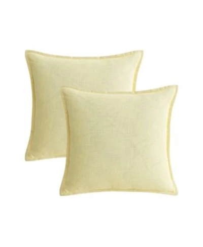 Waterford Faux Linen Plush 2 Pack Decorative Pillows
