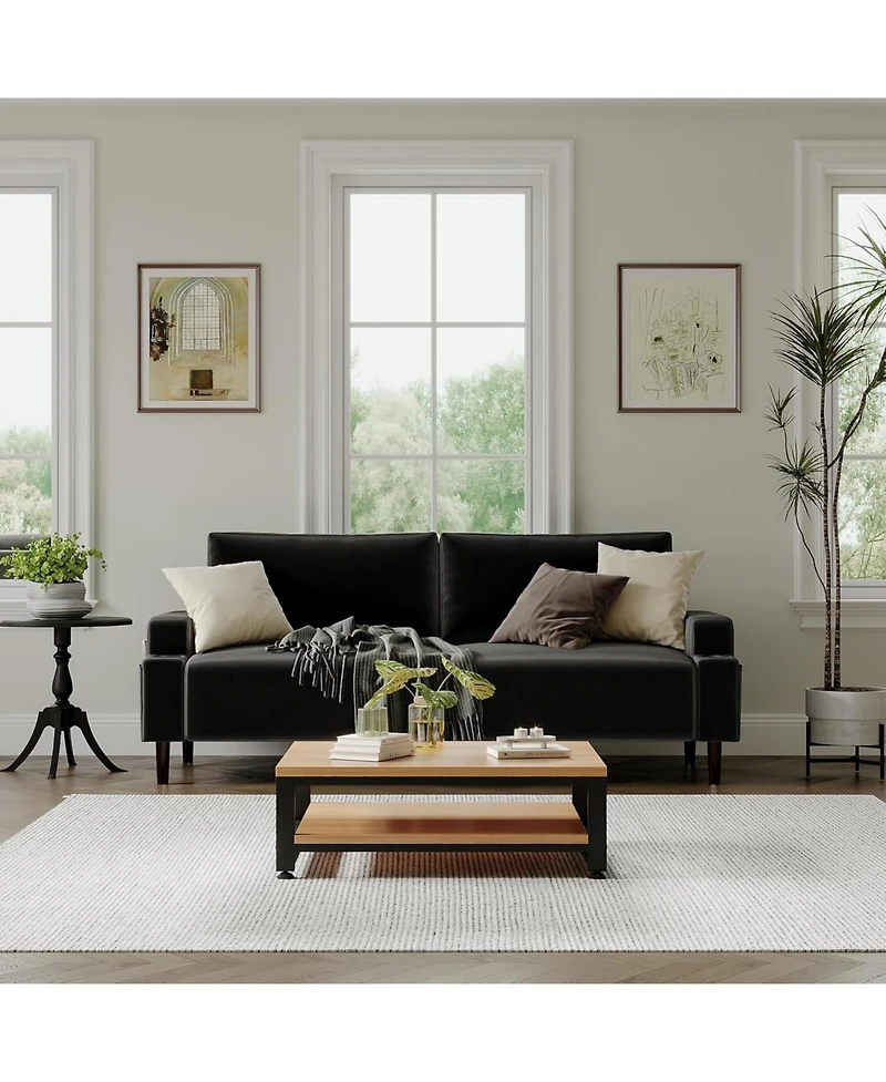 gaomon 80.7" Loveseat Sofa, Fabric Modern Sleeper Sofa Couch for Living Room, Cama, Solid Wood Frame, Easy to Install