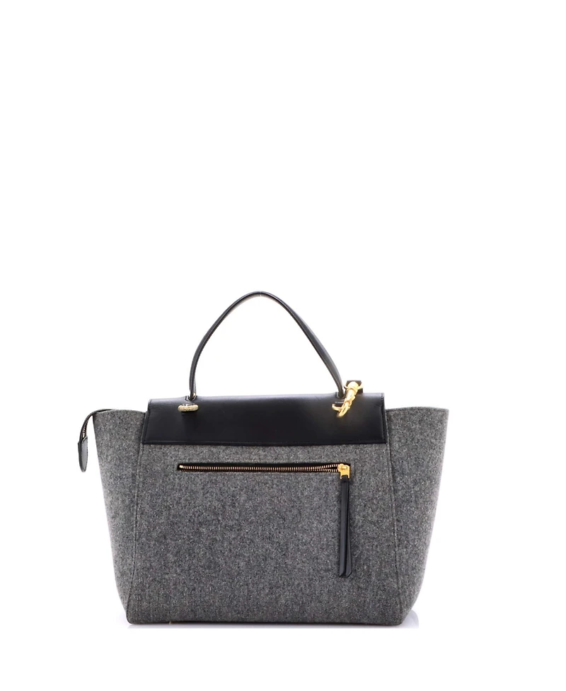 Pre-Owned Celine Mini Belt Bag Felt and Leather