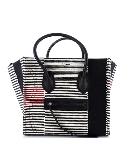 Pre-Owned Celine Medium Phantom Bag Striped Canvas