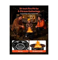 Slickblue 19 Inch Propane Fire Pit 53000 Btu with Grill Grate