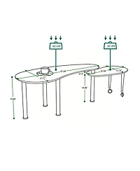 Rainsken Rotatable Coffee Table, Nesting Coffee Tables with Swivel Function, Modern Wood Oval Center Table for Living Room