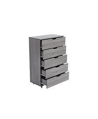 flynama Modern 4 Drawer Dresser Mdf Cabinet with Wheels for Bedroom Living Room Entryway