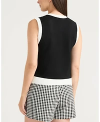 Ellen Tracy Women's Button Front Sweater Vest