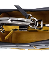 Pre-Owned Fendi Mini Ff Logo Peekaboo Bag Leather with Applique