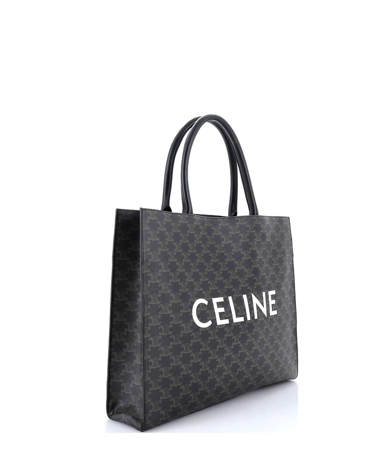 Pre-Owned Celine Horizontal Logo Cabas Tote Triomphe Coated Canvas