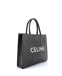 Pre-Owned Celine Horizontal Logo Cabas Tote Triomphe Coated Canvas