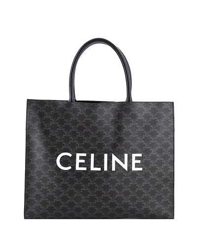 Pre-Owned Celine Horizontal Logo Cabas Tote Triomphe Coated Canvas