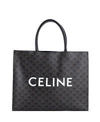 Pre-Owned Celine Horizontal Logo Cabas Tote Triomphe Coated Canvas