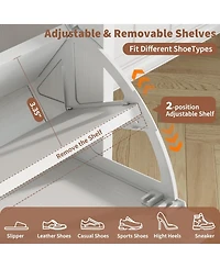 gaomon Wide Freestanding Shoe Storage Cabinet with 4 Flip Drawers